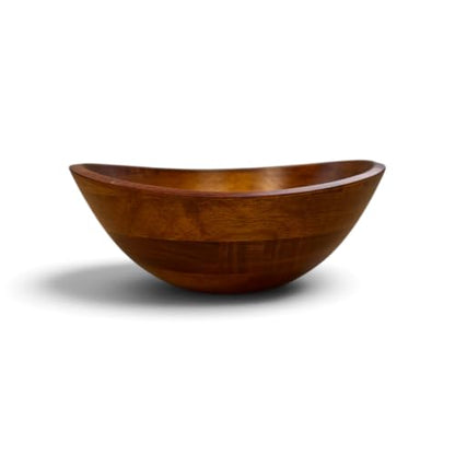 Lipper International Cherry Finished Wavy Rim Serving Bowls for Fruits or Salads, Matte, Small, 7.5" x 7.25" x 3", Set of 4 Bowls - size: Small - Set of 4