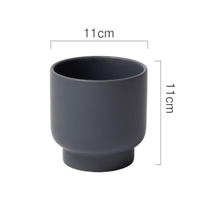 Grey Ceramic Plant Pots - Succulent Flower Small Planter, Pot for Indoor Outdoor Garden Plants with Drainage Holes - Plants Not Included 4.33 X4.33 Inch - color: Gray