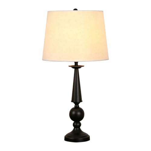 Traditional Table Lamp Rustic Farmhouse Table Lamps for Living Room Bedroom - color: Black