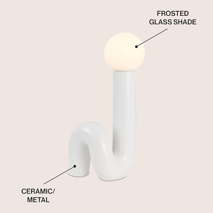 JONATHAN Y Katya 18" Scandinavian Ceramic Spiral Lamp, White - color: White