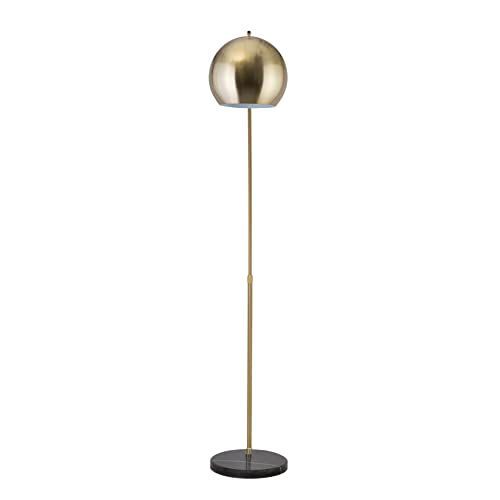 Major-Q Modern Standing Adjustable Floor Lamp with Metal Dome Shade & Marble Base for Living Room - Corner Light Arc Lamps for Bedrooms in Brass Gold Finish, 99-1023F