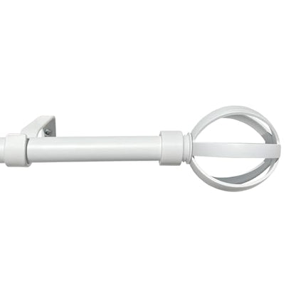 Buono II Halo White Rod & Finial, 28-48 in, for Windows, Finials - size: 28-48, style: Halo White