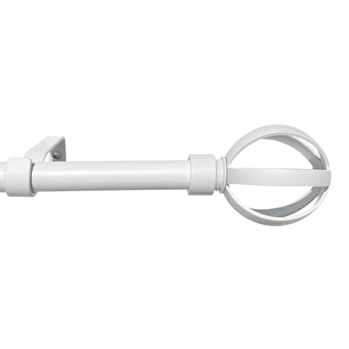 Buono II Halo White Rod & Finial, 48-86 in, for Windows, Finials - size: 48-86, style: Halo White