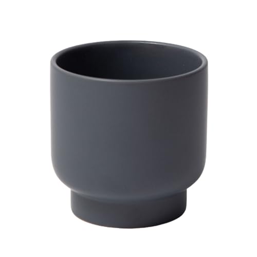 Grey Ceramic Plant Pots - Succulent Flower Small Planter, Pot for Indoor Outdoor Garden Plants with Drainage Holes - Plants Not Included 4.33 X4.33 Inch - color: Gray