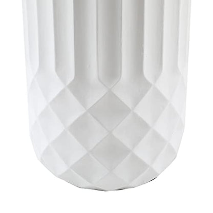 LuxenHome Planter for Outdoor Indoor Plants 25" H White Tall MgO Plant Pots - color: White 25"