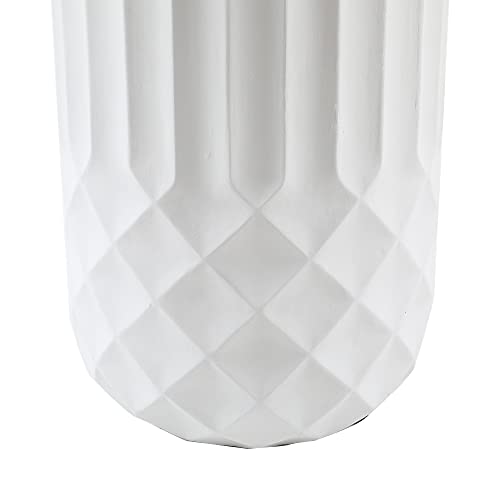 LuxenHome 19" White Tall Planter with Drainage, Modern Outdoor Plant Pot - color: White 19"