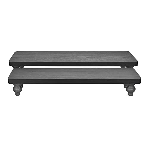 Ikee Design 2 Pcs Set Wooden Display Riser, Cupcake Dessert Display Riser - color: Black