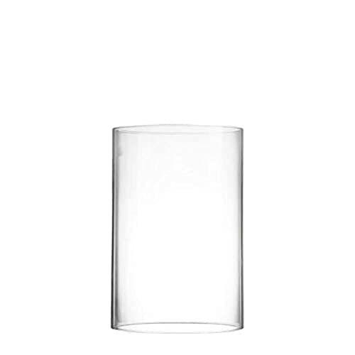 CYS EXCEL 2 PCS (H:6" D:4") Open Ended Clear Glass Hurricane Candleholder Tube Lamp Shade Open Flame Candlestick Holder Chimney Tube Cover Bottomless Cylinder - size: 4" wide x 6" tall