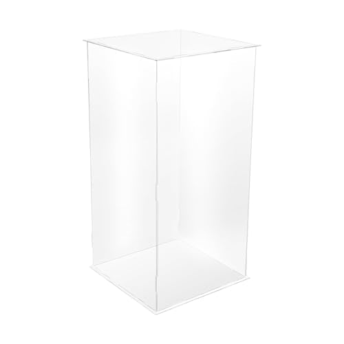 Acrylic Pedestal Stand 12*12*24in Acrylic Boxes for Display Doll Display Case Clear Pedestal Stand for Flowers, Clear Glass Pedestal Stands, Plexiglass Box, Sculpture Stands