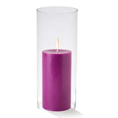 CYS EXCEL 2 PCS (H:14" D:4") Open Ended Glass Hurricane Candleholder Tube Shade | Open Flame Candle Chimney Tube Cover | Bottomless Cylinder - size: 4" wide x 14" tall