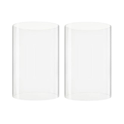 CYS EXCEL 2 PCS (H:6" D:4") Open Ended Clear Glass Hurricane Candleholder Tube Lamp Shade Open Flame Candlestick Holder Chimney Tube Cover Bottomless Cylinder - size: 4" wide x 6" tall