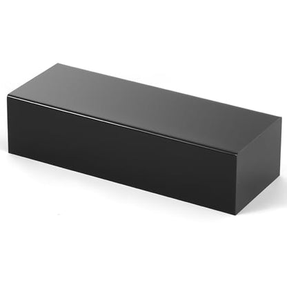 Chunful Black Acrylic Display Box Riser, 16" L x 6" W x 4" H Pedestal Stand - size: 16" W X 6" D X 4" H
