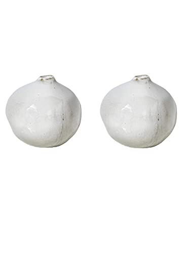 Serene Spaces Living Set of 2 Free-Form Glazed Ceramic Pomegranate Bud Vase- Centerpiece for Vintage Weddings, Events, Measures 3.5" Tall and 3.75" Diameter - color: 3.75" Glazed Pomegranate Bud Vase, 2 Pcs