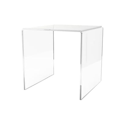 Marketing Holders Acrylic Riser 5" Square Display Stand Clear Tabletop Showcase Pedestal for Small Figurines Retail Products and Merchandise Plexiglass Ring or Watch Box Throne - size: 5" Riser