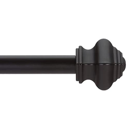 Thestoa Curtain Rods for Windows 78-124 Inch, 5/8"Black Curtain Rods for Bedroom, Living Room, Outdoor Black - size: 32"-124"