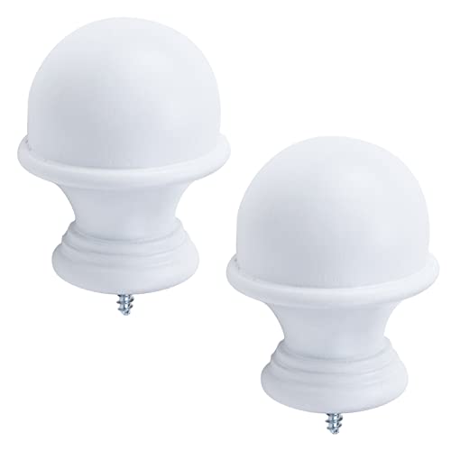 T Tulead Wooden Curtain Rod Brackets, 1.14-Inch, 2PCS White - color: White-2pcs