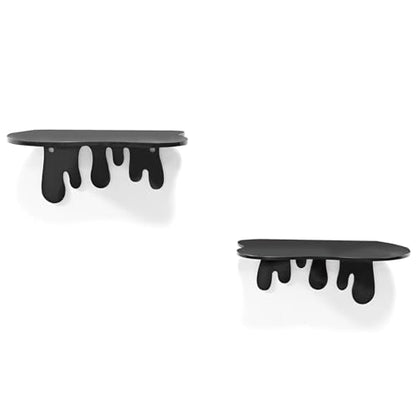 SetGame 2-Pack Small Acrylic Shelves, 7 Inch Floating Shelves, Black - color: Black, size: 7 Inch