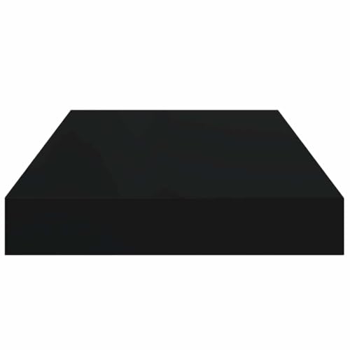 Floating Wall Shelf Black 15.7 in Honeycomb MDF Matte Modern Display Rack 11 lb Capacity Easy Mount for Living Room Bedroom Office - color: Black, size: 15.7 in