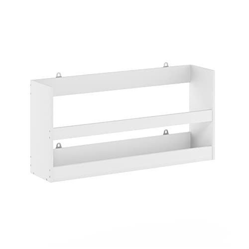 Furinno HERMITE Floating Nursery Book Shelves for Wall, White - color: White, size: Rectangle, Set of 1