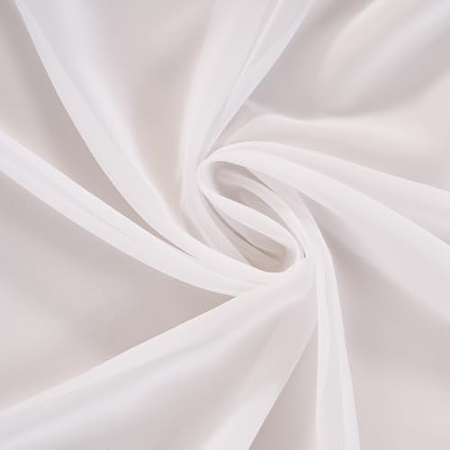 Pinch Pleated Sheer Curtains 84 Inch 2 Panels for Living Room Bedroom - color: Pure White, size: 52"W x 84"L (Pack of 2)