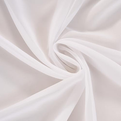 Pure White Sheer Curtains 90 Inch Length 2 Panels for Living Room Bedroom - color: Pure White, size: 52"W x 90"L (Pack of 2)