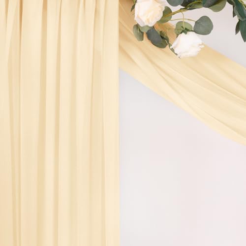 Sheer Gauze Wedding Arch Draping Fabric 29" x 20 FT 1 Panel Champagne - color: Champagne, size: 29"w x 240"l (Pack of 1)