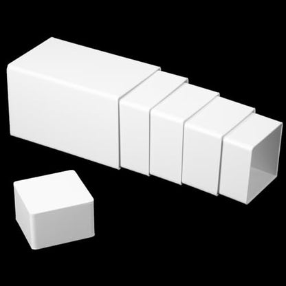Thyle Square Acrylic Risers Display Stands, White, 12 Pcs - color: White