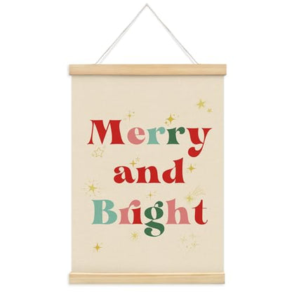 ETYZE Christmas Retro Wall Art Decor, Holiday Merry and Bright Decor