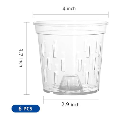 TRUEDAYS Orchid Pot, 6 Pack 4 Inch Plant Pot with Drainage - size: 4Inch-6Pack