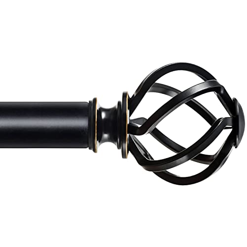 KAMANINA Black Curtain Rods for Windows 72 to 144 Inch, Long Drapery Rods - color: Black, size: 32-144"