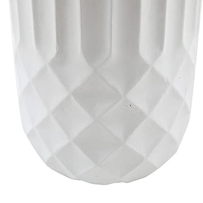 LuxenHome 19" White Tall Planter with Drainage, Modern Outdoor Plant Pot - color: White 19"