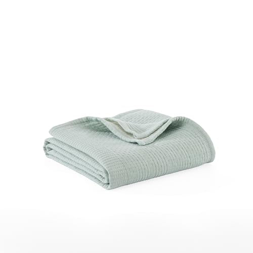 Berkshire 3-Layer Throw, Ultra Soft Lightweight Blanket with Cotton-Like Feel, All-Season Cozy Bed Cover for Couch or Bed, Machine Washable (50" x 60", Southern Blues) - color: Southern Blues, size: Throw (50 in x 60 in)