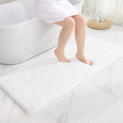 Disolla White Bathroom Runner Rug 24x70, Soft Plush Extra Large Bath Mat - color: White, size: 2' x 5'10" (24''x70'' Bathroom Rug)