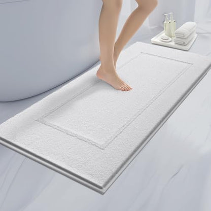 anllugs Bathroom Rugs, 24" x 60" Soft Bath Rugs, White - color: White, size: 24" X 60"