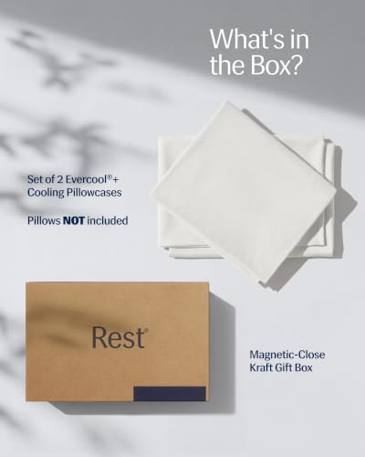 REST® Evercool®+ Cooling Pillowcases for Hot Sleepers, Standard, 2PCS - color: Arctic White, size: Standard (2 pcs)