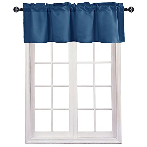 JIUZHEN Royal Blue Valance Curtains for Window 1 Panel, 36 x 16 Inches - color: Royal Blue, size: 36"W x 16"L (Pack of 1)