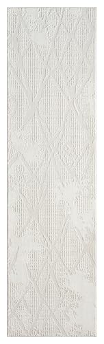 2x7 Cream Modern Geometric Area Rug for Living Room, Bedroom - color: 1003 - Cream, size: 2' x 7' (Rectangular)