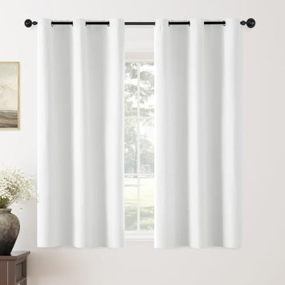 ChrisDowa White Blackout Curtains 72 Inches Long 2 Panels for Bedroom - color: White, size: 40"W x 72"L (Pack of 2)