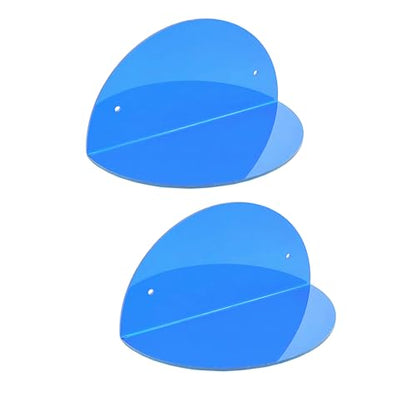 ROYALITA 2-Pack Small Acrylic Shelves Room Decor Floating Shelves, Blue - color: Blue