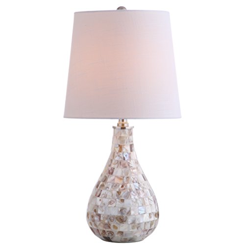 JONATHAN Y Mona Coastal Mini LED Table Lamp 20.5" Bedside, Seashell - color: Seashell