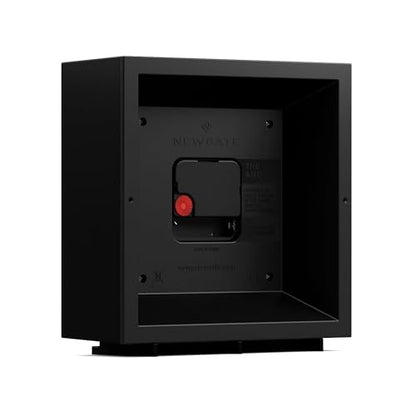 NEWGATE® Amp Desk Clock | Square Station Clock Design | Black case with Blue Hands | Modern Style for Desk, Table top, Mantel, Shelf or Bedside - color: Matt Black Case With Cream Dial (Blue)
