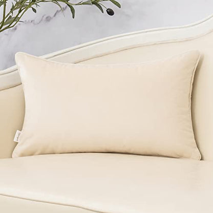 Yangest Beige Throw Pillow Cover Velvet Cushion Cover Branches Rectangular Neutral Pillowcase for Sofa Couch Bedroom Living Room, 12x20 Inch - color: Beige, size: 20" x 12" (Pack of 1)