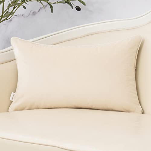 Yangest Beige Throw Pillow Cover Velvet Cushion Cover Branches Rectangular Neutral Pillowcase for Sofa Couch Bedroom Living Room, 12x20 Inch - color: Beige, size: 20" x 12" (Pack of 1)