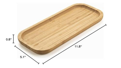 Bamboo Vanity Tray, Bathroom Counter Tray, Toilet Tank Top Tray for Organizing and Decor Display, 11.8 x 5.1 x 0.8 inch - size: 11.8" x 5.1" x 0.8"