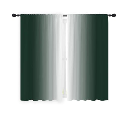 Green White Curtains, Ombre, 2 Panels, 42" W x 63" L, Rod Pocket - color: Dark Green, size: 42"W x 63"L (Pack of 2)