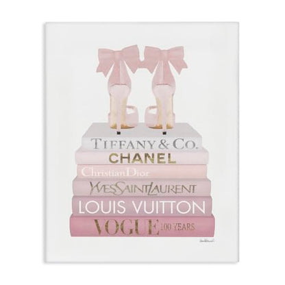 Chic Shoes Glam Bookstack Fashion, 16 x 20 Inch Canvas Wall Art - color: Chic Glam Heels, size: 20"L x 16"W