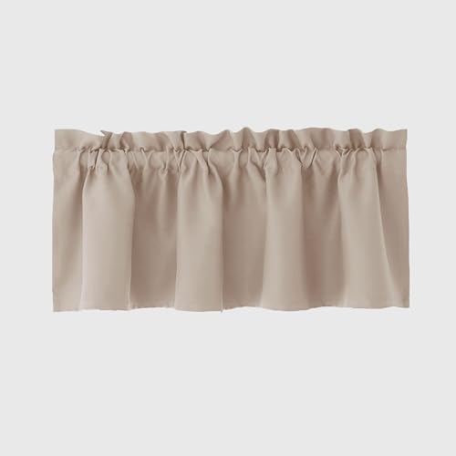 Hiasan Camel Valance Curtains for Window 52 x 18 Inches 1 Panel - color: Camel, size: 52"W x 18"L (Pack of 1)