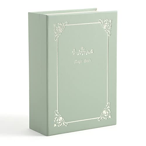 CASEGRACE Jewelry Box Organizer PU Leather Diary Jewelry Box Magic Book Design for Earrings Bracelet Necklace Rings Storage for Women Girls, Green - color: green