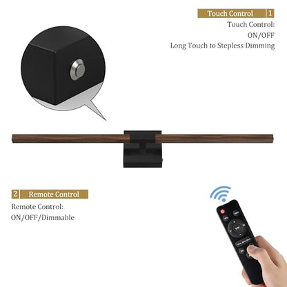 Rayogale Black Walnut Wireless Wall Sconces with Remote Control 36 Inch - color: Black & Walnut, size: 36 Inch(2 Pack)