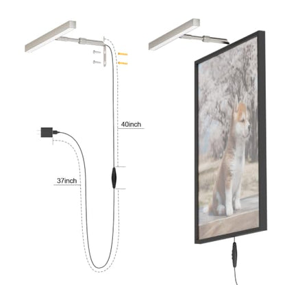 12" LED Picture Light Plug in, 4W Nickel Art Light - color: Nickel, size: 12 inch